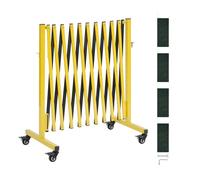 VEVOR Barricada Extensible de 3,94 m, Barrera de Seguridad Plegable con Rueda y Freno, Valla Metálica Portátil de Aleación de Aluminio, para Obra Construcción Control de Espacios, Color Negro Amarillo