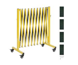 VEVOR Barricada Extensible de 3,94 m, Barrera de Seguridad Plegable con Rueda y Freno, Valla Metálica Portátil de Aleación de Aluminio, para Obra Construcción Control de Espacios, Color Negro Amarillo