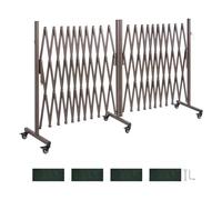 VEVOR Barricada Extensible de 8,18 m, Barrera de Seguridad Plegable, 2 Verjas Giratorias, con Ruedas y Frenos, de Aleación de Aluminio, para Jardín Patio Construcción Control de Espacios, Color Marrón