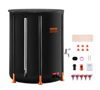 VEVOR Barril de Lluvia Plegable Tanque de Agua Portátil de 201 L, Barril de Recolección de Agua de Lluvia de PVC con Grifos y Kit de Desbordamiento Barril de Agua para Colector de Agua de Jardín