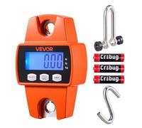 VEVOR Báscula Colgante Digital Carga Máxima 300 kg, Resolución 50 g con Pantalla LCD, Tara, Retención de Pico Datos, Aluminio Fundido, Escala Digital de Grúa Portátil para Granja Pesca Taller Almacén