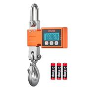 VEVOR Báscula Colgante Digital Carga Máxima 500 kg Resolución 100 g con Tara, Pantalla LCD, Aluminio Fundido, Retención de Pico Datos, Escala Digital de Grúa Portátil para Taller Pesca Almacén Granja