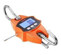 VEVOR Báscula Colgante Industrial 400 kg Báscula de Grúa Digital Carcasa de Aluminio Fundido Pantalla LCD Mini Báscula de Gancho Alta Precisión para Granja, Caza, Pesca, Garaje al Aire Libre, Naranja
