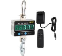 VEVOR Báscula de Grúa 1000KG, Escala con Gancho Resistente, Escala de Grúa Digital, Báscula Colgante Portátil con Pantalla LCD para Industria y Construcción