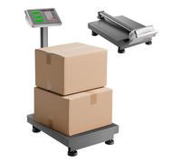 VEVOR Báscula Digital de Plataforma, Capacidad 300 kg, Alta Precisión 50 g, con Conversión de Libras a kg, Función de Tara, Calculadora de Precios, para Equipaje, Envíos, Paquetes y Franqueo