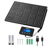 VEVOR Báscula Digital para Paquetes, 20/100 g, Doble Precisión, Plataforma de 300 kg con Función de Tara/Retención y Pantalla LCD, para Paquetes, Envíos y Equipaje, con Batería y Cable de Carga