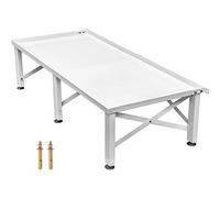 VEVOR Base Lavadora 124 x 55 x 30 cm Pedestal para Lavadora de Hierro Pedestal para Lavadora y Secadora Capacidad de Carga 150 kg Base de Lavadora Blanco Base Lavadora con Pies de Goma Antideslizantes