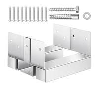 VEVOR Base para Postes, Anclaje para Postes de Hormigón, Acero al Carbono Galvanizado de Alta Resistencia con Separación de 2,54 cm, para Pérgolas de Hormigón y Patios, 144,6 x 141,5 x 80,7 mm