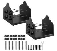 VEVOR Base para Postes de Madera 200 x 194 mm Tamaño Interior 200 x 190 mm 2 Piezas Soportes de Acero al Carbono para Postes Espesor de 2 mm para Instalaciones Fijas de Pérgolas, Barandillas, Negro