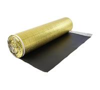 VEVOR Base para Suelo 18,6 m²/Rollo, con Cinta Adhesiva y Barrera de Vapor, Espuma EPE Alta Resistencia con PE, Insonorizante y Reductor de Ruido, para Suelos Laminados de Madera, Color Dorado