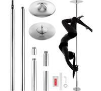 VEVOR Barra de Baile Profesional 2824x230 mm Barra de Baile Estática y Giratoria Kit de Danza en Barra Vertical Extraíble y Portátil Barra de Acero Inoxidable Resistente Altura Ajustable para Bar Club