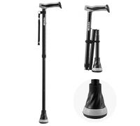 VEVOR Bastón Plegable para Caminar, Altura de 8 Niveles y Punta Antideslizante, Ayuda para Caminar de Aluminio Ligera y Portátil para Adultos Mayores, Carga 113 kg, 135 x 60 x (735 a 915) mm