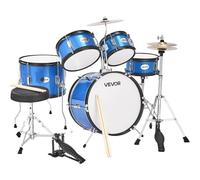 VEVOR Batería Infantil de 5 Piezas de 406,4 mm para Principiantes con Trono Ajustable, Platillo y Dos Pares de Baquetas, Kit de Aprendizaje de Música de Batería para Niños de 6 a 13 Años, Azul