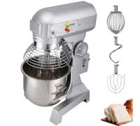 VEVOR Batidora Amasadora 30 L Amasadoras Repostería Profesional de Acero Inoxidable Batidora Amasadora Repostería Multifuncional de Sartén con 3