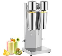VEVOR Batidora de bebidas de 150 W, batidora eléctrica de 800 ml, doble cabezal, plateada, mezclador eléctrico para batidos, batidora de cóctel, batidora de leche, batidora de bar, batidora de pie