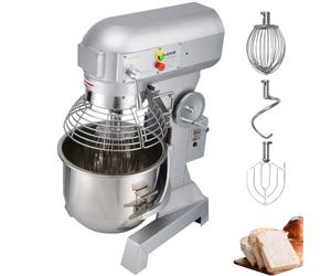 VEVOR Batidora de Cocina Comercial 15 QT Batidora de Pie Comercial 3 Velocidades Ajustables Amasadora de 600 W con Tazón de Acero Inoxidable y Accesorios para Mezclar para Restaurante, Panadería