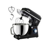 VEVOR Batidora de Masa de 8L, Batidora de Alimentos con Cabezal Inclinable de 1400 W y 6 Velocidades, Tazón de Acero Inoxidable, Gancho para Masa, para Hornear y Mezclar, Negro, 450 x 268 x 362 mm