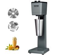 VEVOR Batidora Eléctrica para Batidos de Un Solo Cabezal, 375 W, 3 Velocidades, 15000/18000/21000 RPM, Vaso de Acero Inoxidable de 820 ml para Preparar Bebidas, Té con Leche, Batidos, Barra Casera