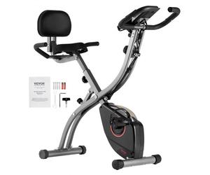 VEVOR Bicicleta Estática Plegable Vertical para Fitness, con Resistencia Magnética Ajustable, para Entrenamiento en el Gimnasio en Casa, Cojín de Asiento Cómodo, Monitor LCD, 615 x 515 x 1280 mm