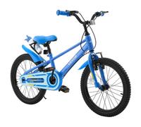 VEVOR Bicicleta Infantil 18 Pulgadas BMX Azul para Niños Niñas de 5-8 Años con Caballete, con Asiento y Manillar Ajustables, Freno Delantero y Tambor Trasero, Portavasos y Cuadro de Acero de Carbono