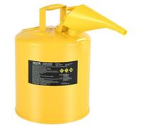 VEVOR Bidón de Combustible Diésel Tipo I 19 L, con Supresor de Llamas, Tapa de Cierre Automático y Embudo de Polietileno, Asa Ergonómica, Contenedor para Almacenamiento de Inflamables, Amarillo