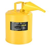 VEVOR Bidón de Combustible Diésel Tipo I 19 L, con Supresor de Llamas, Tapa de Cierre Automático y Embudo de Polietileno, Asa Ergonómica, Contenedor para Almacenamiento de Inflamables, Amarillo