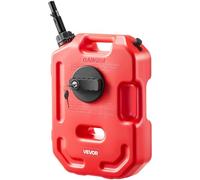 VEVOR Bidón de Gasolina de 10 L, Tanque de Combustible de HDPE y PP con Pico y Cerradura, Caudal Máximo de 15 L/min, a Prueba de Fugas, para la Mayoría de Autos, Motocicletas, ATV, UTV, Rojo, 1 Pieza