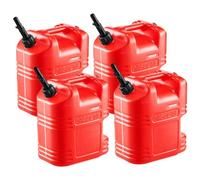 VEVOR Bidón de Gasolina de 19 L, Tanque de Combustible de HDPE y PP, con Pico y Escala, Caudal Máximo de 15 L/min, a Prueba de Fugas, para la Mayoría de Autos, Motocicletas, ATV, UTV, Rojo, 4 Piezas