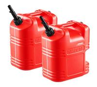 VEVOR Bidón de Gasolina de 19 L, Tanque de Combustible de HDPE y PP, con Pico y Escala, Caudal Máximo de 15 L/min, a Prueba de Fugas, para la Mayoría de Autos, Motocicletas, ATV, UTV, Rojo, 2 Piezas