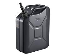 VEVOR Bidón de Gasolina de 20 L, Tanque de Combustible de Metal y PP con Pico y Asa, Caudal Máximo de 6 L/min, a Prueba de Fugas, para la Mayoría de Autos, Motocicletas, ATV, UTV, Negro, 1 Pieza