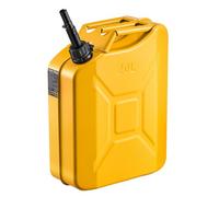 VEVOR Bidón de Gasolina de 20 L, Tanque de Combustible de Metal y PP con Pico y Asa, Caudal Máximo de 6 L/min, a Prueba de Fugas, para la Mayoría de Autos, Motocicletas, ATV, UTV, Amarillo, 1 Pieza