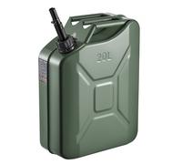 VEVOR Bidón de Gasolina de 20 L, Tanque de Combustible de Metal y PP con Pico y Asa, Caudal Máximo de 6 L/min, a Prueba de Fugas, para la Mayoría de Autos, Motocicletas, ATV, UTV, Verde, 1 Pieza