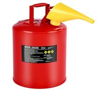 VEVOR Bidón de Seguridad de 19 L Tipo I con Parallamas, Tapa de Cierre Automático y Embudo de Polietileno, Asa Ergonómica, para Almacenamiento de Materiales Inflamables, Color Rojo, 295 x 425 mm