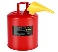 VEVOR Bidón de Seguridad de 19 L Tipo I con Parallamas, Tapa de Cierre Automático y Embudo de Polietileno, Asa Ergonómica, para Almacenamiento de Materiales Inflamables, Color Rojo, 295 x 425 mm