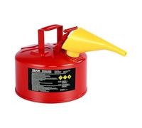 VEVOR Bidón de Seguridad Tipo I de 9,5 l, Color Rojo, para Gasolina, con Parallamas de Acero Inoxidable, Tapa con Cierre Automático y Embudo de Polietileno, para Materiales Inflamables, 297 x 275 mm