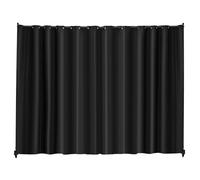 VEVOR Biombo, Biombo Portátil de 308,5 x 45 x 245,5 cm con Ruedas y Soporte para Cortina, Separador de Ambientes de Privacidad Independiente para Interior, Oficina, Comedor y Estudio, Negro