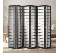 VEVOR Biombo de 6 Paneles, Biombo Japonés Plegable 2420 x 1700 x 18,5 mm para Interiores, Separador Portátil y Decorativo para Separar Espacios en Casa, Oficina, Restaurante y Dormitorio, Negro