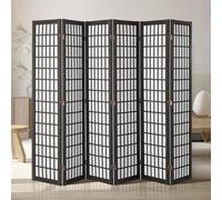 VEVOR Biombo de 6 Paneles, Biombo Japonés Plegable 2420 x 1700 x 18,5 mm para Interiores, Separador Portátil y Decorativo para Separar Espacios en Casa, Oficina, Restaurante y Dormitorio, Negro