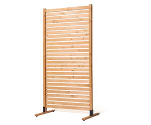 VEVOR Biombo de Madera de 91 x 6,3 x 187 cm, Biombo de Madera Independiente con Soporte, Mampara Decorativa para Patio, Divisor para Exteriores para Balcón, Patio, Césped y Jardín, Color Madera
