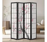 VEVOR Biombo Divisor de Ambientes de 4 Paneles Biombo de Madera Plegable para Privacidad en Interiores Divisores Decorativos para Separar Habitaciones, Hogar, Oficina, Restaurante, Dormitorio