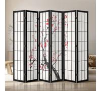 VEVOR Biombo Divisor de Ambientes de 6 Paneles Biombo de Madera Plegable para Privacidad en Interiores Divisores Decorativos para Separar Habitaciones, Hogar, Oficina, Restaurante, Dormitorio