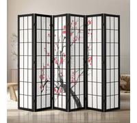 VEVOR Biombo Divisor de Ambientes de 6 Paneles Biombo de Madera Plegable para Privacidad en Interiores Divisores Decorativos para Separar Habitaciones, Hogar, Oficina, Restaurante, Dormitorio