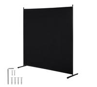 VEVOR Biombo Separador de Ambientes de 1810 x 1815 x 500 mm, Panel Separador de Ambientes de un solo Panel Mampara de Privacidad para Interiores, Separador de Ambientes para Oficina, Dormitorio, Negro