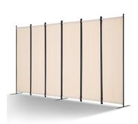 VEVOR Biombo Separador de Ambientes de 3110 x 1805 x 450 mm, Separador Plegable de Ambientes de 6 Paneles Mampara de Privacidad para Interiores, Separador de Ambientes para Oficina, Dormitorio, Beige