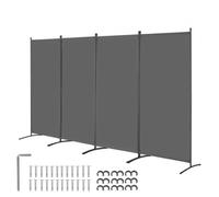 VEVOR Biombo Separador de Ambientes de 3464 x 1840 x 520 mm, Separador Plegable de Ambientes de 4 Paneles Mampara de Privacidad para Interiores, Separador de Ambientes para Oficina, Dormitorio, Gris