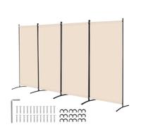 VEVOR Biombo Separador de Ambientes de 3464 x 1840 x 520 mm, Separador Plegable de Ambientes de 4 Paneles Mampara de Privacidad para Interiores, Separador de Ambientes para Oficina, Dormitorio, Beige