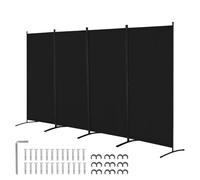 VEVOR Biombo Separador de Ambientes de 3464 x 1840 x 520 mm, Separador Plegable de Ambientes de 4 Paneles Mampara de Privacidad para Interiores, Separador de Ambientes para Oficina, Dormitorio, Negro