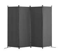 VEVOR Biombo Separador Plegable 4 Paneles con Marco de Acero al Carbono y Tela de poliéster Separador de Ambientes de Privacidad 228x45x172,5 cm para Oficina, Dormitorio, Comedor, Estudio, Gris