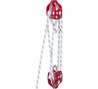 VEVOR Bloque de Polea Doble y Aparejo Bloque de Polea Doble de 12 mm x 30 m con Cuerda Trenzada, Resistencia a la rotura de 35 KN para Trabajos en Torres, Entrenamiento y Actividades al Aire Libre