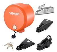 VEVOR Bloqueo de Enganche de Remolque Compatible con Acopladores de Bola de Borde Plano de 47,5, 50,6 y 58,6 mm con 4 Llaves Candado para Enganche Resistente a Palancas para Remolques de RV, Barco